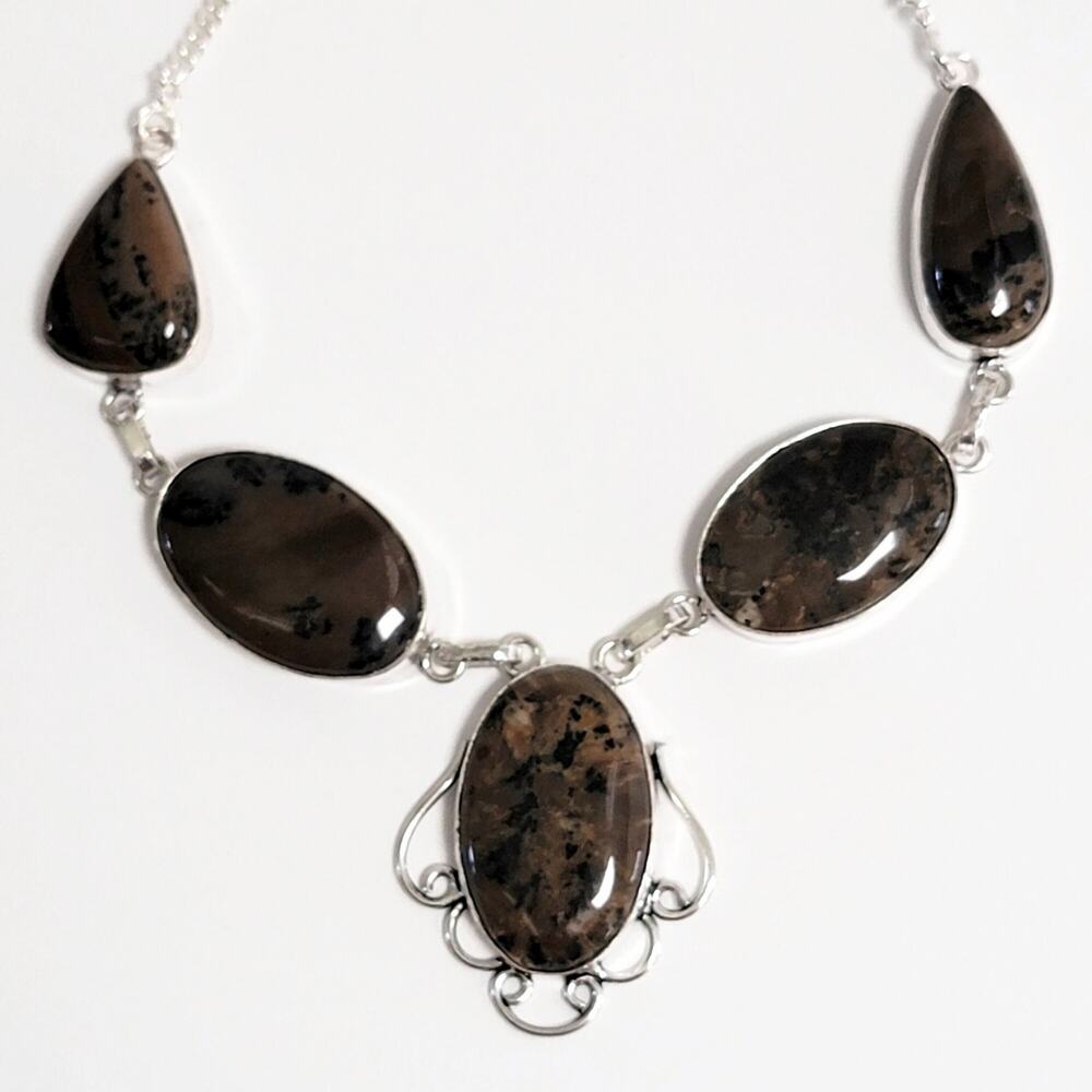 Dendritic Agate Statement Necklace - Bold Women's… - image 5